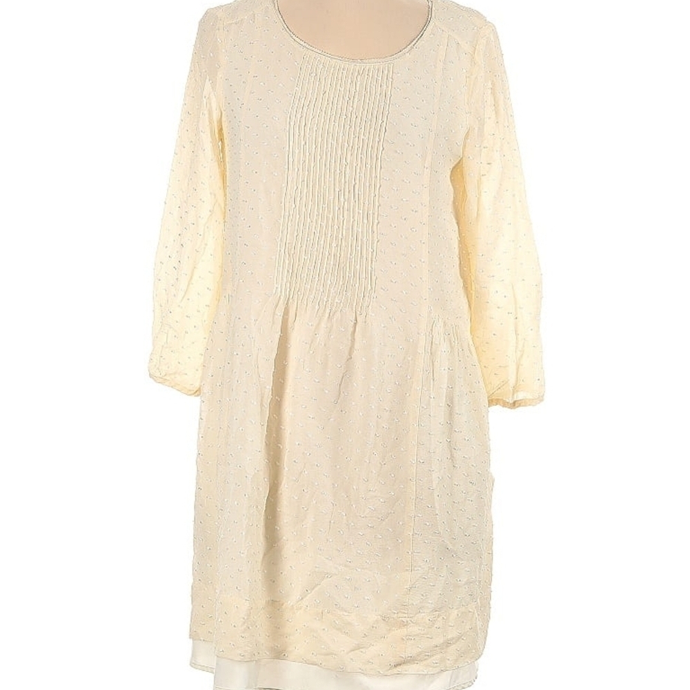 Madewell Cream Long Sleeve Dress